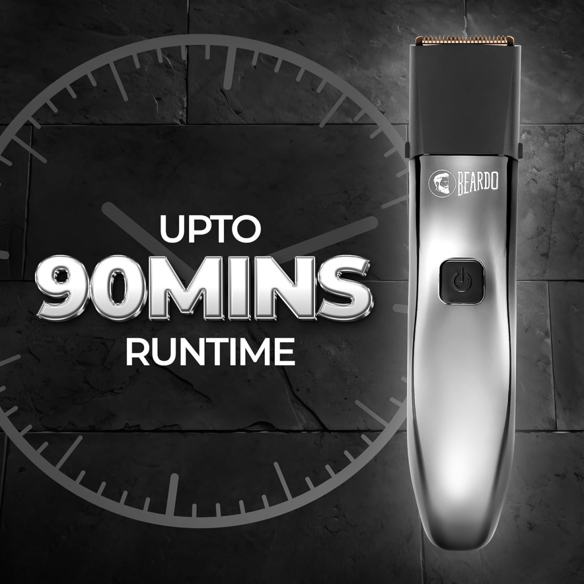 Beardo Chrome Beast Multipurpose Full Body Groomer Trimmer Set For Men | 40 Length Settings | 8 attachments | Beard/Hair/Body/Precision/Ear/Nose Trimmer|With Dock|90 min. run time | All-in-1 trimmer