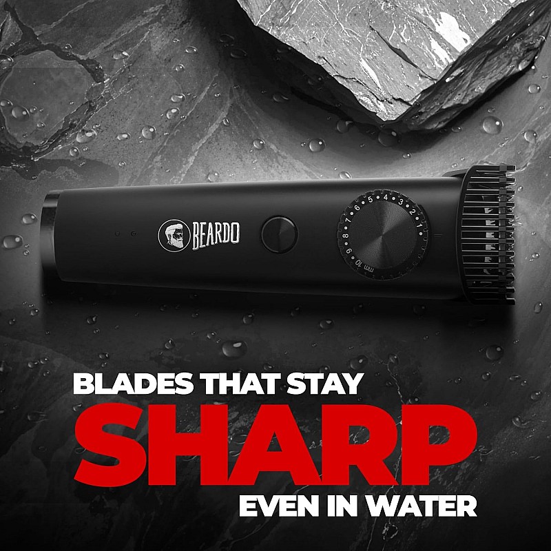 Beardo Don Trimmer for Men | 150 min Run Time | 20 Length Settings | Cordless | Washable Stainless Steel Blades | Powerful Li+ battery for quick charging | Stylish Gun Metal finish