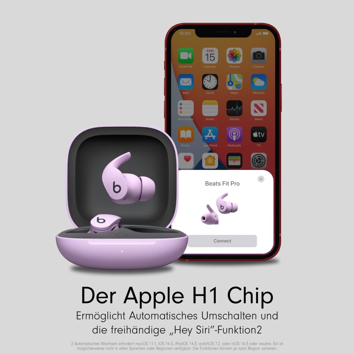 Beats Fit Pro - Wireless Bluetooth Noise Cancelling Earbuds - IPX4 Rating, Sweat Resistant, Up to 6H Battery Life, Up to 24H w Charging Case, Voice Assistant, Apple & Android Compatible, Sage Grey