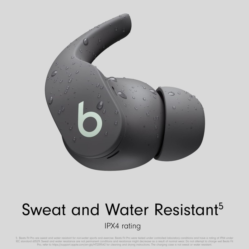 Beats Fit Pro - Wireless Bluetooth Noise Cancelling Earbuds - IPX4 Rating, Sweat Resistant, Up to 6H Battery Life, Up to 24H w Charging Case, Voice Assistant, Apple & Android Compatible, Sage Grey