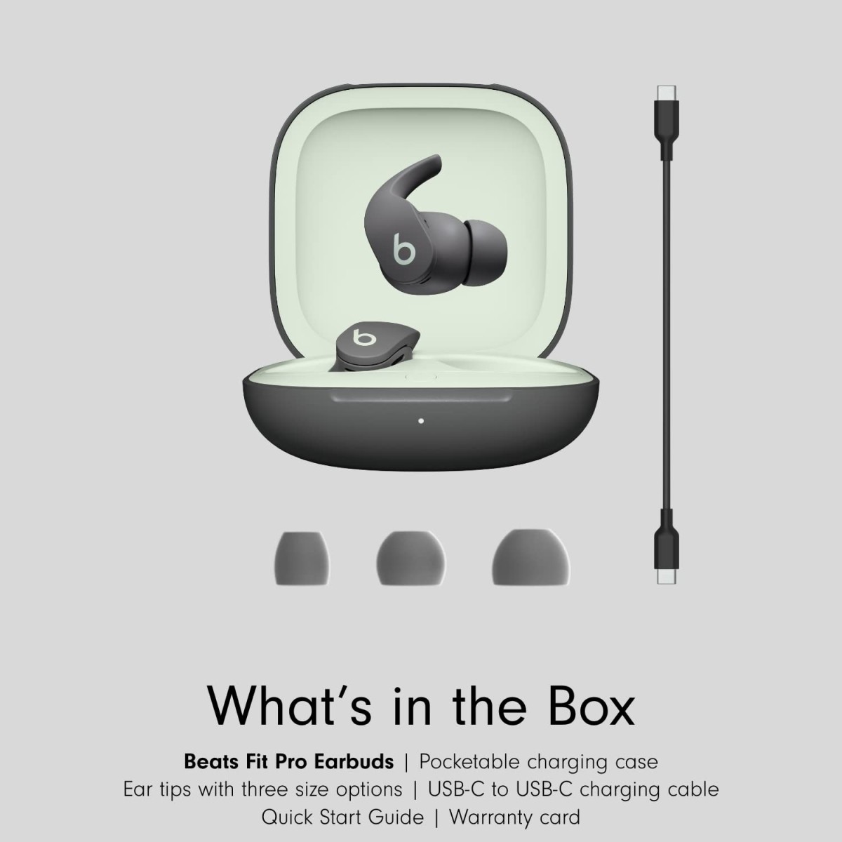 Beats Fit Pro - Wireless Bluetooth Noise Cancelling Earbuds - IPX4 Rating, Sweat Resistant, Up to 6H Battery Life, Up to 24H w Charging Case, Voice Assistant, Apple & Android Compatible, Sage Grey