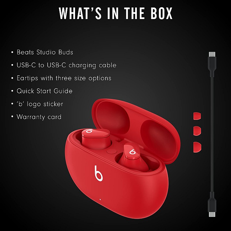 Beats Studio Buds Bluetooth Truly Wireless in Ear Earbuds with Mic (Black)