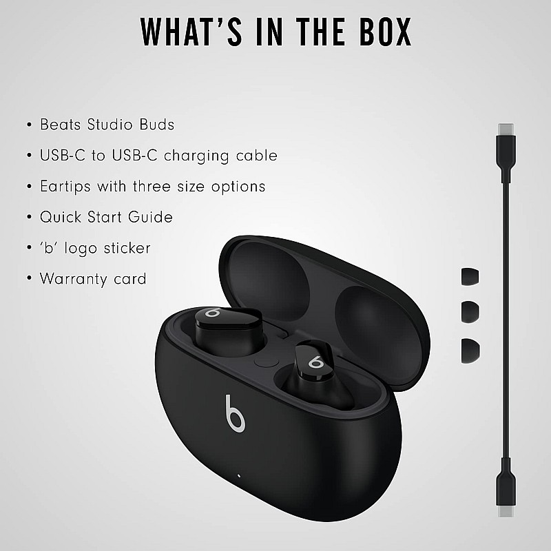 Beats Studio Buds Bluetooth Truly Wireless in Ear Earbuds with Mic (Black)