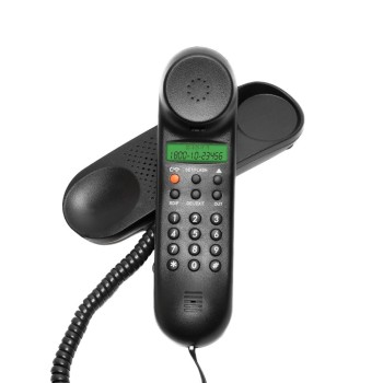 Beetel Newly Launched M25 Ultra Compact Caller ID Slim Line Corded Landline Phone,Numeric Display, Desk/Wall Mounted,12 Digit LCD,FSK/DTMF Compatible,Ringer Volume Control,LED Indication (Black M25)