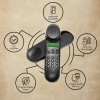 Beetel Newly Launched M25 Ultra Compact Caller ID Slim Line Corded Landline Phone,Numeric Display, Desk/Wall Mounted,12 Digit LCD,FSK/DTMF Compatible,Ringer Volume Control,LED Indication (Black M25)