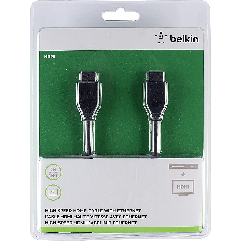 Belkin 3D High Speed HDMI Cable Supports Ethernet for Television (3.3 Feet, Black)