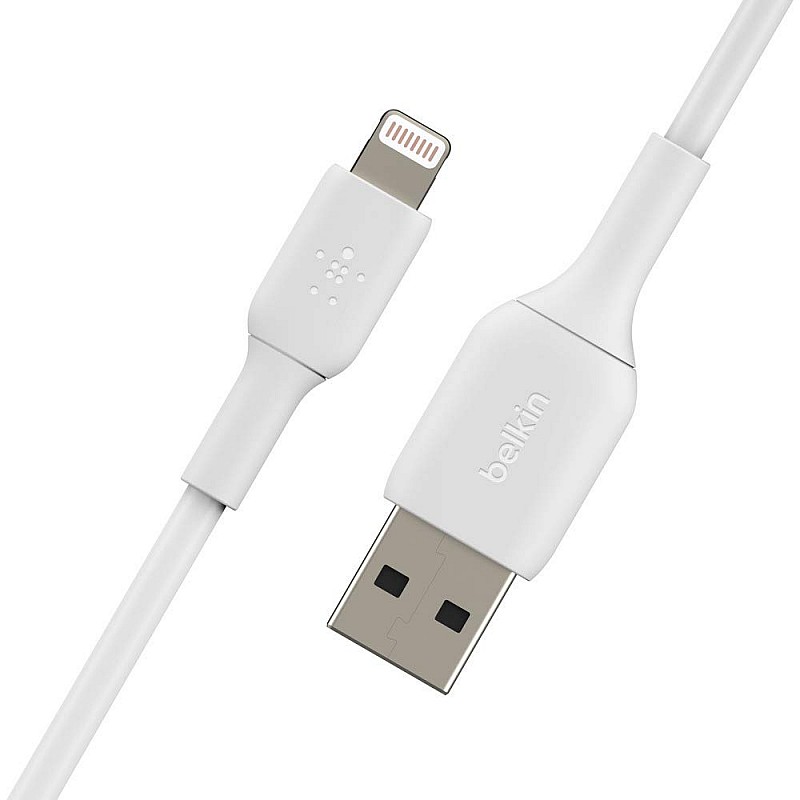 Belkin Apple Certified Lightning to USB Charge and Sync Cable for iPhone, iPad, Air Pods, 3.3 feet (1 Meters) – white