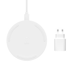 Belkin Boostcharge USB 3.0 15W Fast Wireless Charging Pad, Case Compatible for iPhones, Galaxy, Pixel and Other Cellular Phones Qi Enabled Devices 