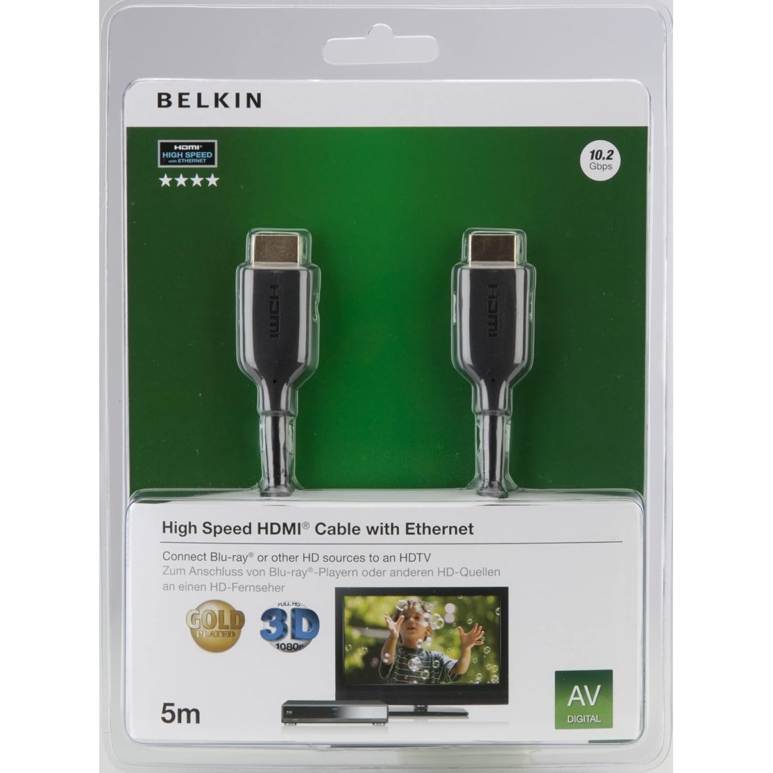 Belkin F3Y021bt2M High Speed HDMI Cable with Ethernet - 2 Meter