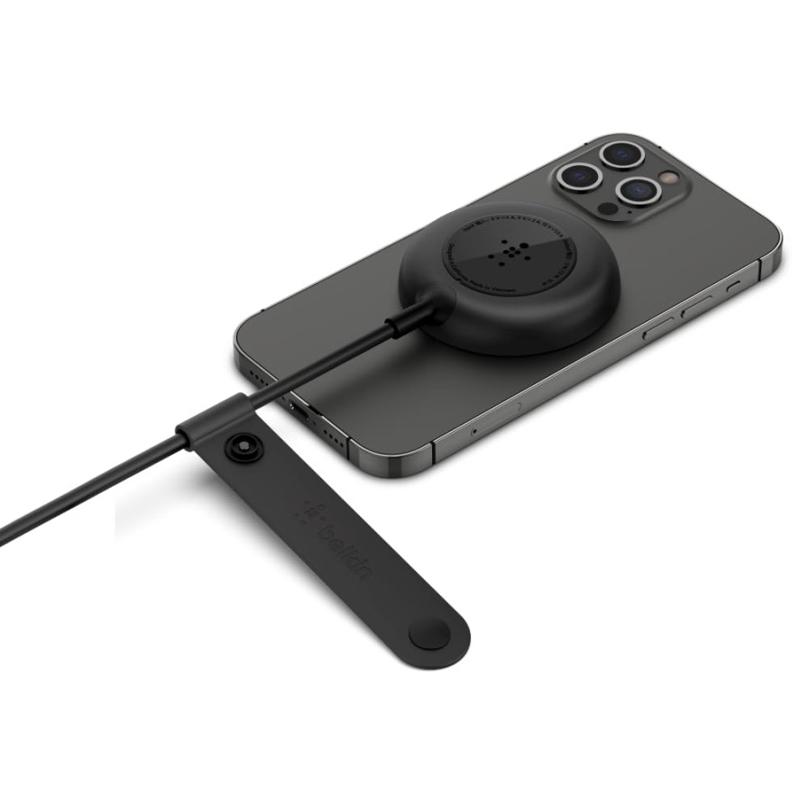 Belkin Magnetic USB Type C Wireless Charger(Power Supply Not Included) Compatible W/Magsafe W/2M(6Ft) Extra-Long Cable Qi Charging Pad for Cellular Phones,iPhone 12,12 Pro & Max,12 Mini,Black(Wia005)