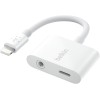Belkin RockStar Lightning to 3.5mm Audio Cable + Audio Charger Splitter, 2-in-1 Aux iPhone Headphone and Charger Adapter - Compatible with iPhone 14, 13, 12, 11, X, and More - White