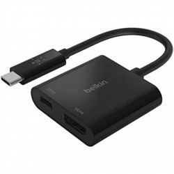 Belkin usb-c to hdmi Adapter Charge Supports 4K uhd Video Pass -Black