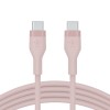 Belkin USB-C to USB-C Fast Charging Type C Cable, Charge and Sync Ultra Flexible Silicone Cable, 60W PD, USB-IF Certified 3.3 feet (1 meters) – Pink