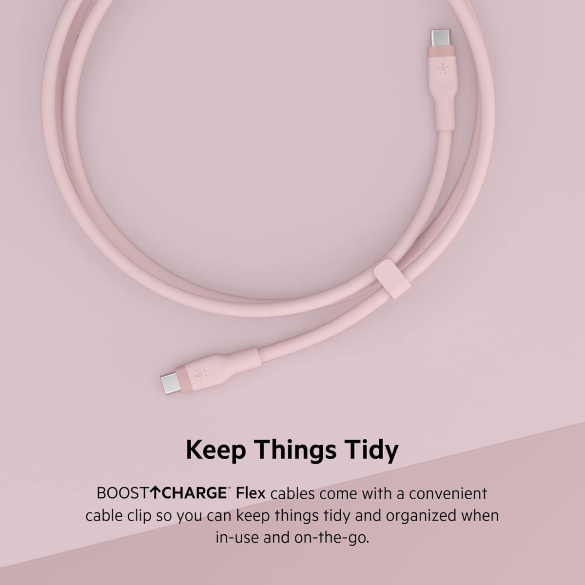 Belkin USB-C to USB-C Fast Charging Type C Cable, Charge and Sync Ultra Flexible Silicone Cable, 60W PD, USB-IF Certified 3.3 feet (1 meters) – Pink