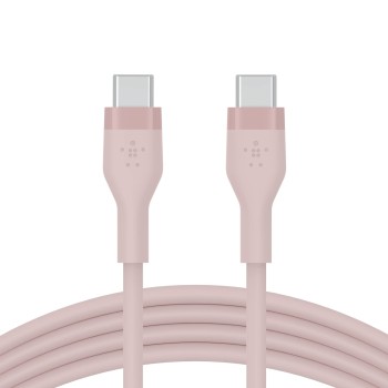 Belkin USB-C to USB-C Fast Charging Type C Cable, Charge and Sync Ultra Flexible Silicone Cable, 60W PD, USB-IF Certified 3.3 feet (1 meters) – Pink