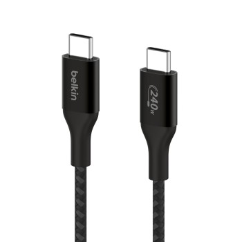 Belkin USB-IF Certified Smartphone Braided USB Cable 240 W USB-C To USB-C (Type C) Charge Cable, 6.6 Feet / 2M, Black Belkin USB-IF Certified Smartphone Braided USB Cable 240 W USB-C To USB-C (Type C) Charge Cable, 6.6 Feet / 2M, Black