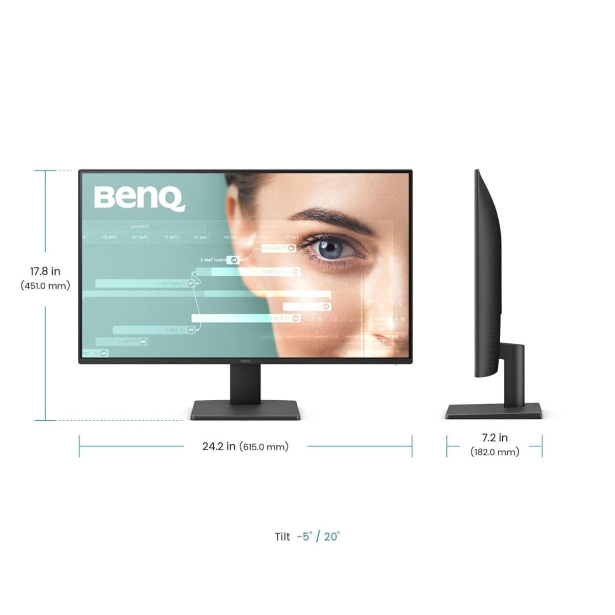 BenQ GW2491 23.8” (68.58 cm) 1920x1080 FHD 100Hz IPS Eye-Care 99% sRGB Monitor| HDMI| DisplayPort| Ultra Slim Bezel| TUV-Certified| Flicker-Free| Low Blue Light Plus (Black) BenQ GW2491 23.8” (68.58 cm) 1920x1080 FHD 100Hz IPS Eye-Care 99% sRGB Monitor| HDMI| DisplayPort| Ultra Slim Bezel| TUV-Certified| Flicker-Free| Low Blue Light Plus (Black)
