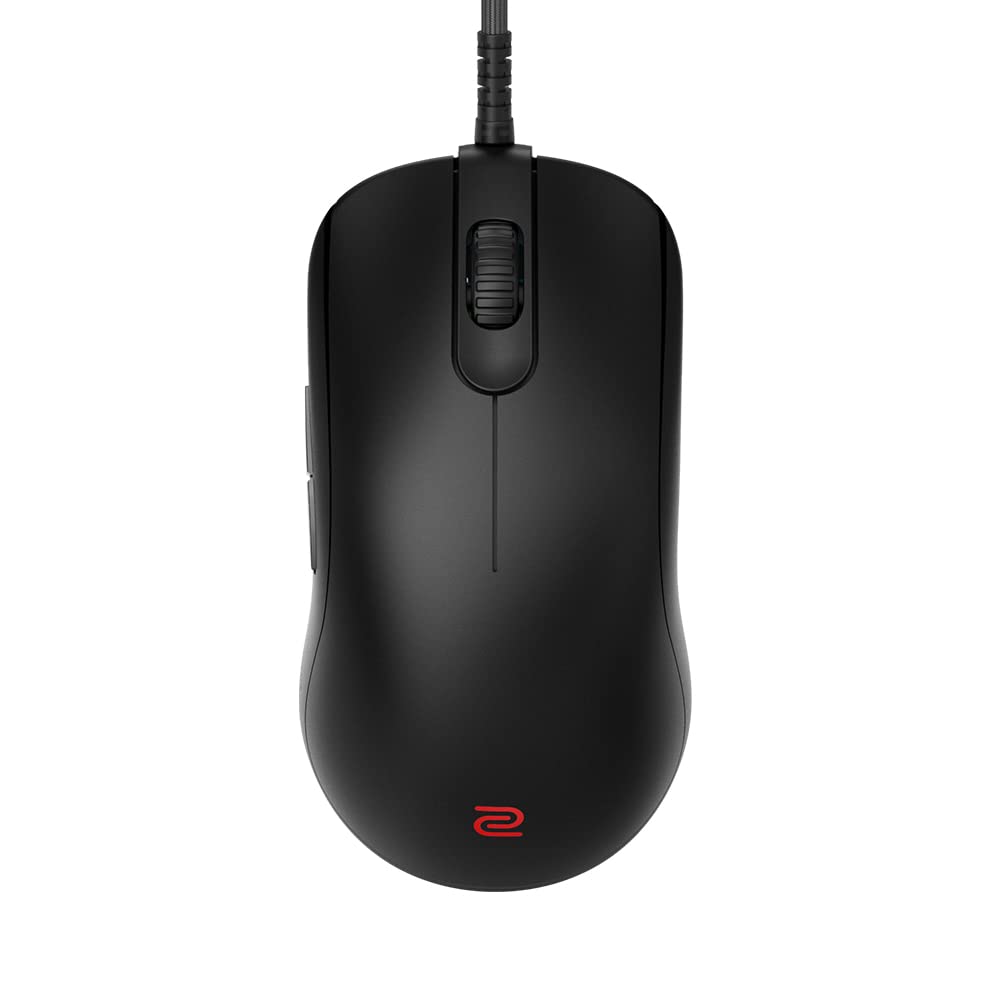 BenQ Zowie Fk1+-C Symmetrical Gaming USB Mouse for Esports |Weight-Reduced | Paracord Cable & 24-Step Scroll Wheel for More Personal Preference| Driverless | Matte Black Coating | Extra Large Size