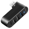 Bestor 4-Port USB 3.0 Hub, Rotatable 90°/180° USB Splitter with 3 USB Ports & 1 USB-C Power/Data Port, USB Extender for Laptop