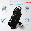 Bestor 4-in-1 USB Hub, 480Mbps High-Speed Multiport Dock with 0.9m Cable, Compatible with PC, Laptops & USB Devices – Black