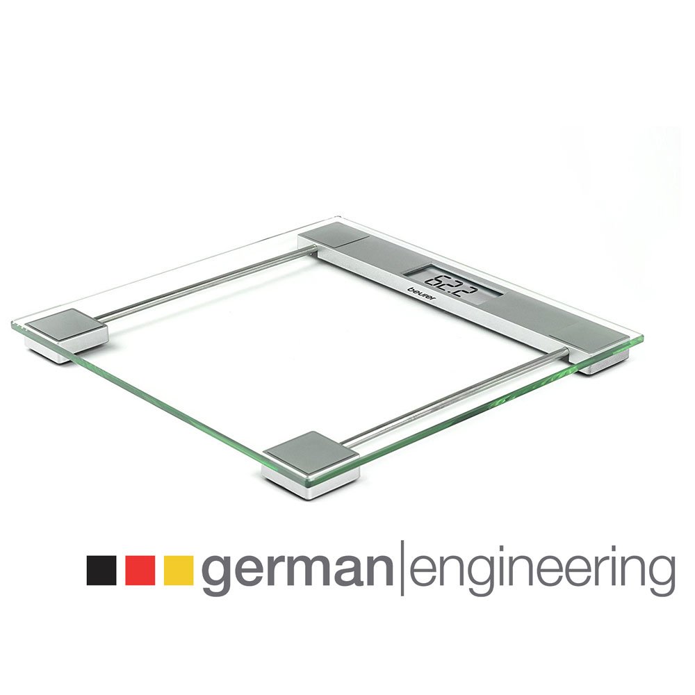 Beurer GS 11 Glass Bathroom Weight Scale I Quick Start Technology I With Transparent LCD Digital Display I Ultra-flat design I Maximum Weighing Capacity is 150 kg I 3 Years Warranty