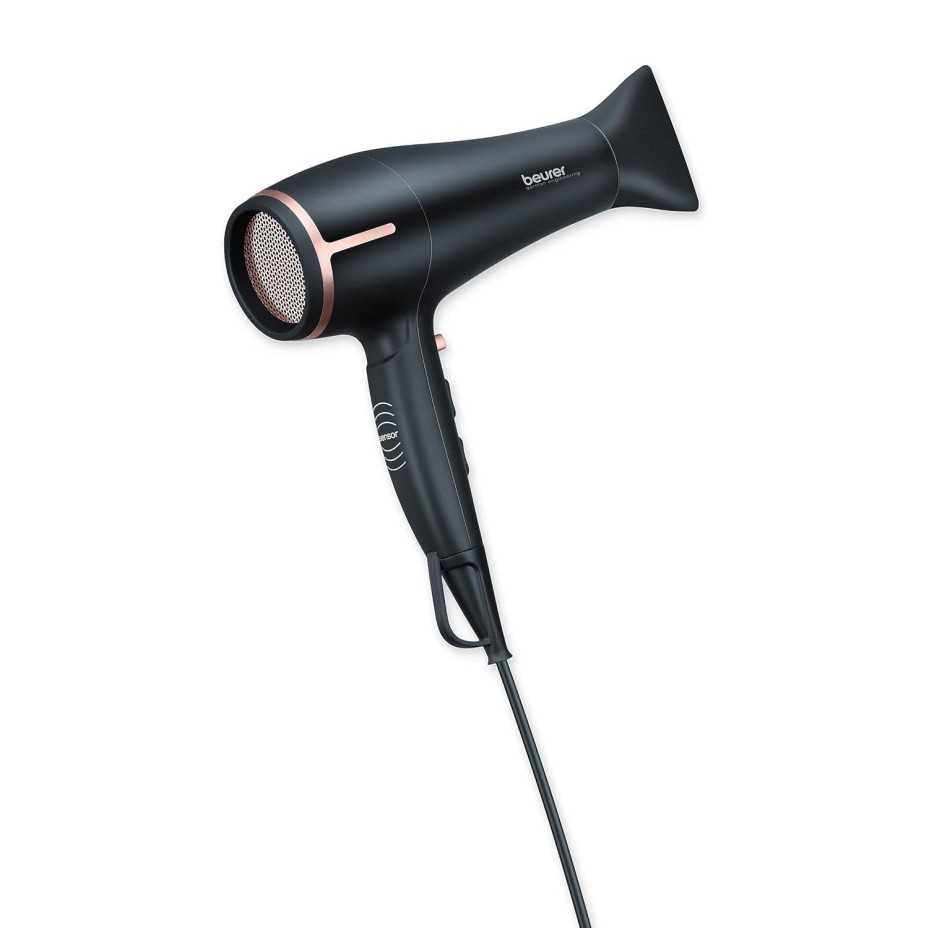 Beurer HC 60 1400 watts hair dryer with 3 heat & 2 blower setting and Detachable Slim professional nozzle | Volume diffuser | 3 Years Warranty, Black