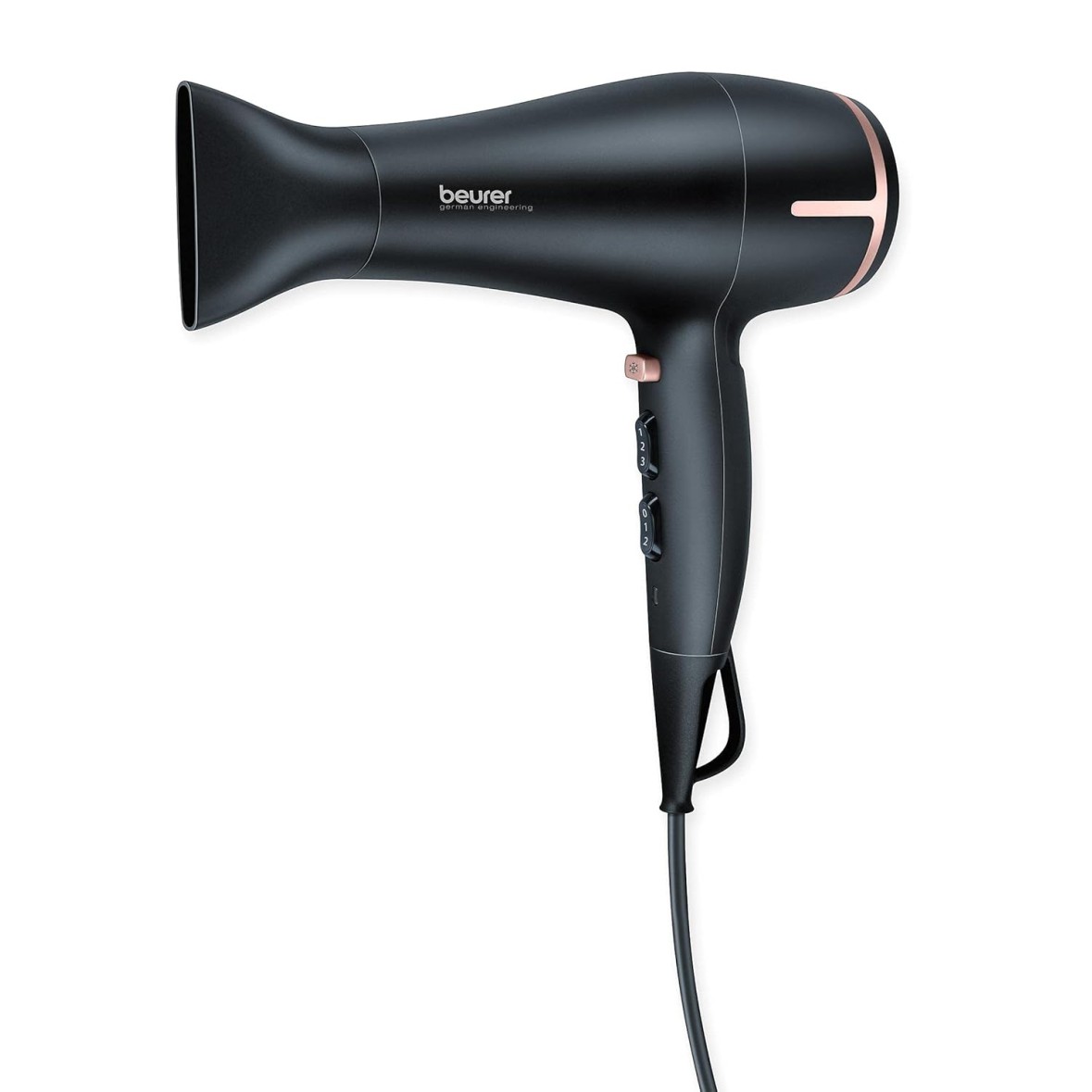 Beurer HC 60 1400 watts hair dryer with 3 heat & 2 blower setting and Detachable Slim professional nozzle | Volume diffuser | 3 Years Warranty, Black