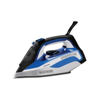 Black+Decker Steam Iron|2400 Watt, 380 ml, 2 Yrs Warranty|Iron for Clothes, Steam Iron, Iron Box, Steam Press, Press with Anti Drip, Non-Stick Ceramic Sole, 35g/min Steam Output (Blue)