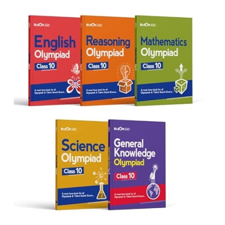Bloom CAP Olympiad Science, Mathematics, Reasoning, English, General Knowledge Class 10 (Set of 5 books) (Old Edition) Bloom CAP Olympiad Science, Mathematics, Reasoning, English, General Knowledge Class 10 (Set of 5 books) (Old Edition)