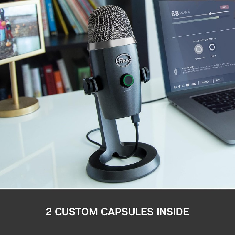 Blue Yeti Nano Premium USB Microphone for Recording, Streaming, Gaming, Podcasting on PC and Mac, Condenser Mic with Blue VO!CE Effects, Cardioid and Omni, No-Latency Monitoring-Shadow Grey Blue Yeti Nano Premium USB Microphone for Recording, Streaming, Gaming, Podcasting on PC and Mac, Condenser Mic with Blue VO!CE Effects, Cardioid and Omni, No-Latency Monitoring-Shadow Grey