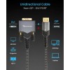 BlueRigger DisplayPort to DVI-D Gold-Plated Male to Male Adapter Cable compatible with PC, Laptop (10 Feet – 3 Meters)