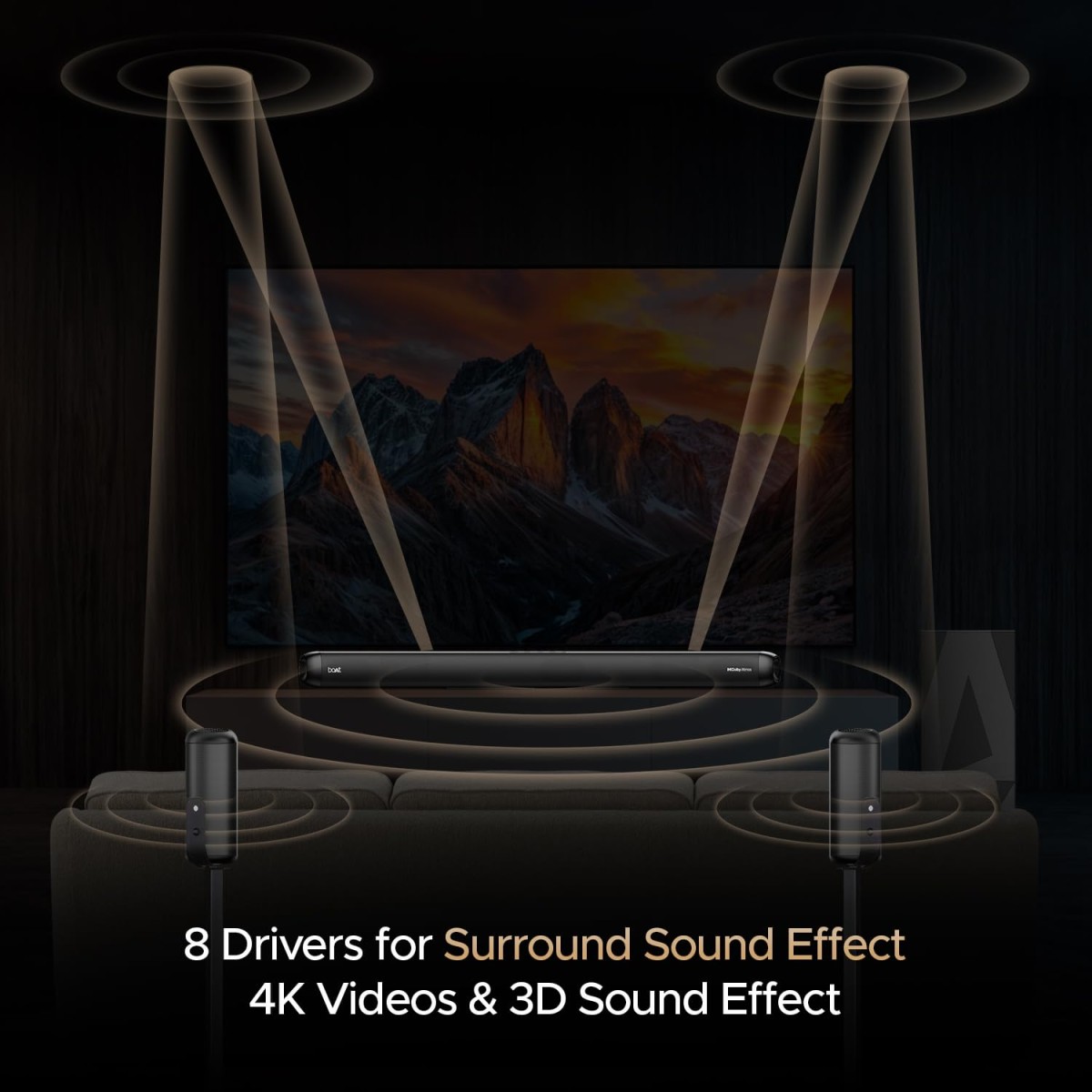 Boat Aavante Bar 5500DA 500W Bluetooth Soundbar w/Dolby Atmos & Cinematic Sound,5.1.2 Channel,8 Drivers for Surround Sound Effect,Multi- Compatibility, Remote Control(Premium Black) Boat Aavante Bar 5500DA 500W Bluetooth Soundbar w/Dolby Atmos & Cinematic Sound,5.1.2 Channel,8 Drivers for Surround Sound Effect,Multi- Compatibility, Remote Control(Premium Black)