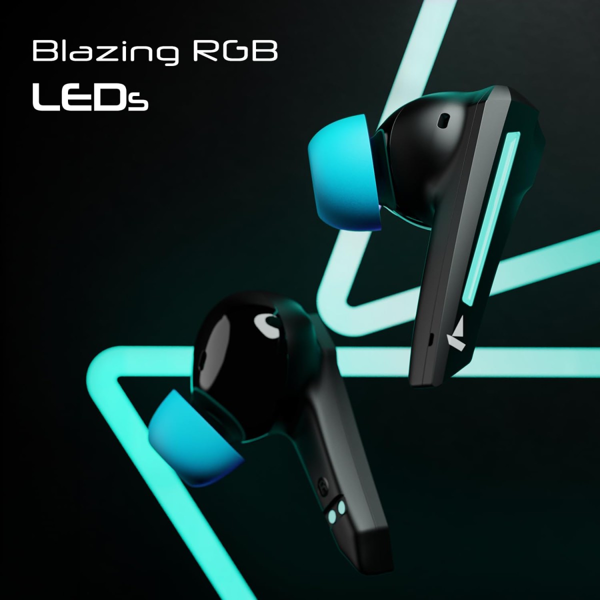 Boat Immortal 111, 40HRS Battery, 40ms Super Low Latency, RGB LEDs, 4Mics ENx Tech, Fast Charge, IPX4, v5.3 Bluetooth Earbuds, TWS Ear Buds Wireless Earphones with mic, Gaming Earbuds (Black Sabre)