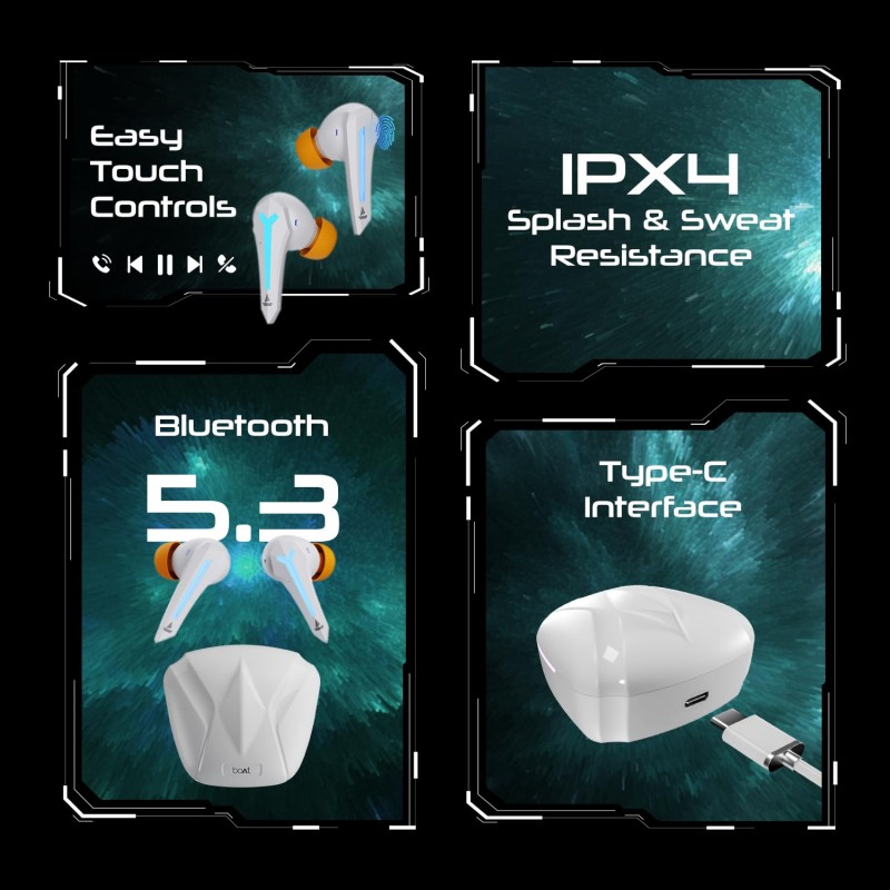 Boat Immortal 111, 40HRS Battery, 40ms Super Low Latency, RGB LEDs, 4Mics ENx Tech, Fast Charge, IPX4, v5.3 Bluetooth Earbuds, TWS Ear Buds Wireless Earphones with mic, Gaming Earbuds (Black Sabre) Boat Immortal 111, 40HRS Battery, 40ms Super Low Latency, RGB LEDs, 4Mics ENx Tech, Fast Charge, IPX4, v5.3 Bluetooth Earbuds, TWS Ear Buds Wireless Earphones with mic, Gaming Earbuds (Black Sabre)