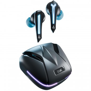 Boat Immortal 111, 40HRS Battery, 40ms Super Low Latency, RGB LEDs, 4Mics ENx Tech, Fast Charge, IPX4, v5.3 Bluetooth Earbuds, TWS Ear Buds Wireless Earphones with mic, Gaming Earbuds (Black Sabre)
