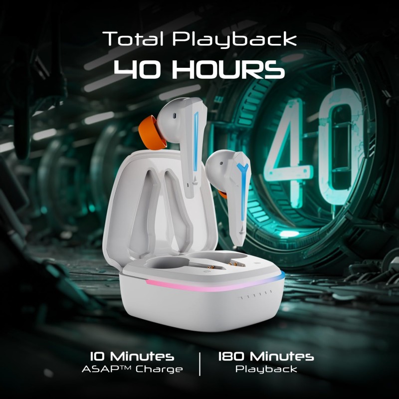 Boat Immortal 111, 40HRS Battery, 40ms Super Low Latency, RGB LEDs, 4Mics ENx Tech, Fast Charge, IPX4, v5.3 Bluetooth Earbuds, TWS Ear Buds Wireless Earphones with mic, Gaming Earbuds (Black Sabre) Boat Immortal 111, 40HRS Battery, 40ms Super Low Latency, RGB LEDs, 4Mics ENx Tech, Fast Charge, IPX4, v5.3 Bluetooth Earbuds, TWS Ear Buds Wireless Earphones with mic, Gaming Earbuds (Black Sabre)