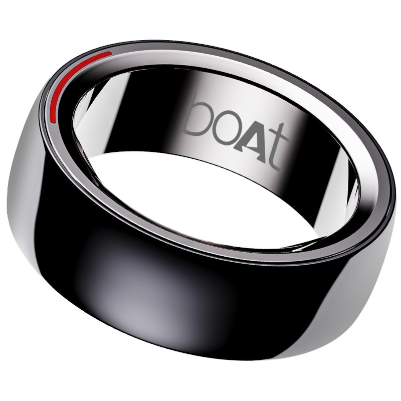 Boat Smartring Gen-1 with Premium Ceramic & Metal Build, Touch Controls, Activity Tracking, HR,SpO2, Sleep & Body Health Monitoring, Sports Modes, 5ATM Resistance & 6 Motion Sensors(Charcoal Black 7)
