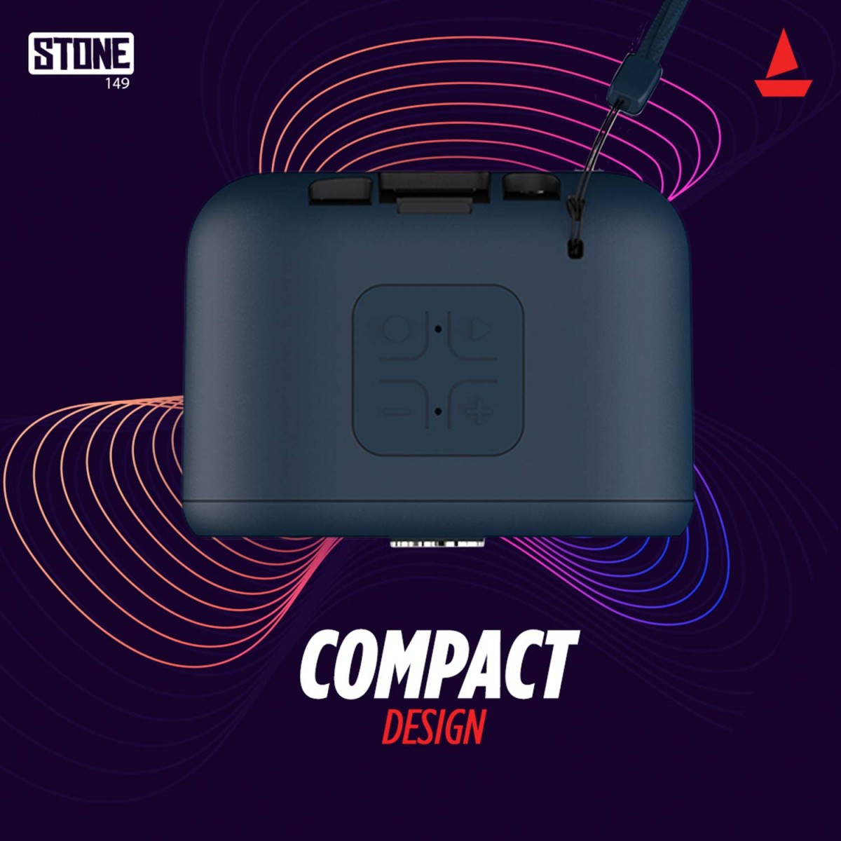 Boat Stone 149 Portable Wireless Speaker with 3W Immersive Audio, Bluetooth V5.0, Up to 6H Playback, Multiple Connectivity Modes and FM Mode (Blue)