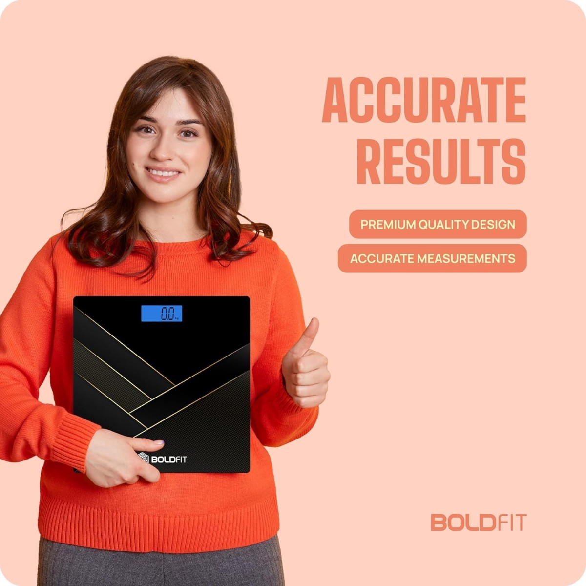 Boldfit Weight Machine for Body Weight Machine Digital Bathroom Scale for Human Body Weight Measurement Extra Thick Weighing Scale with LCD Display 36Months Warranty, Black,Max Weight 180Kgs