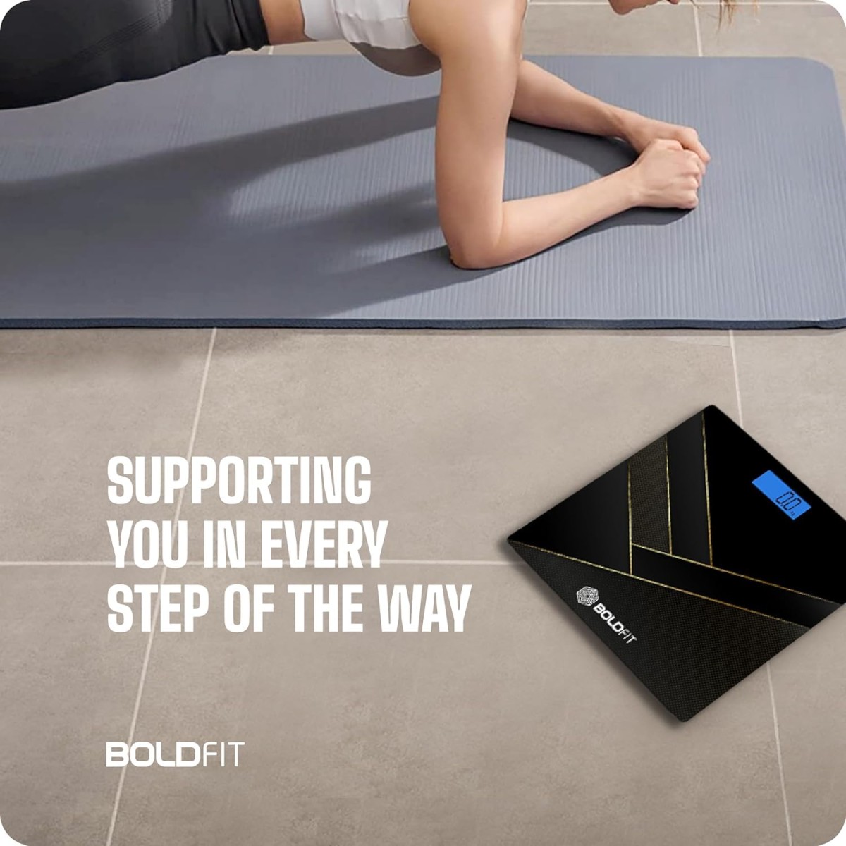 Boldfit Weight Machine for Body Weight Machine Digital Bathroom Scale for Human Body Weight Measurement Extra Thick Weighing Scale with LCD Display 36Months Warranty, Black,Max Weight 180Kgs