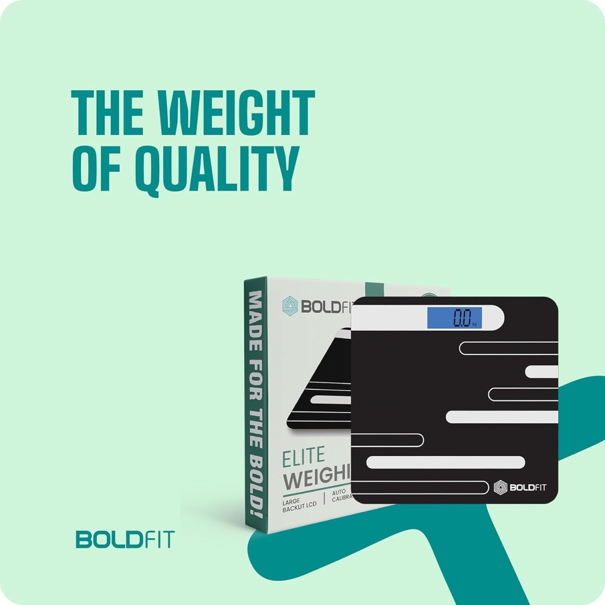 Boldfit Weight Machine for Body Weight Machine Digital Bathroom Scale for Human Body Weight Measurement Extra Thick Weighing Scale with LCD Display 36Months Warranty, Black,Max Weight 180Kgs