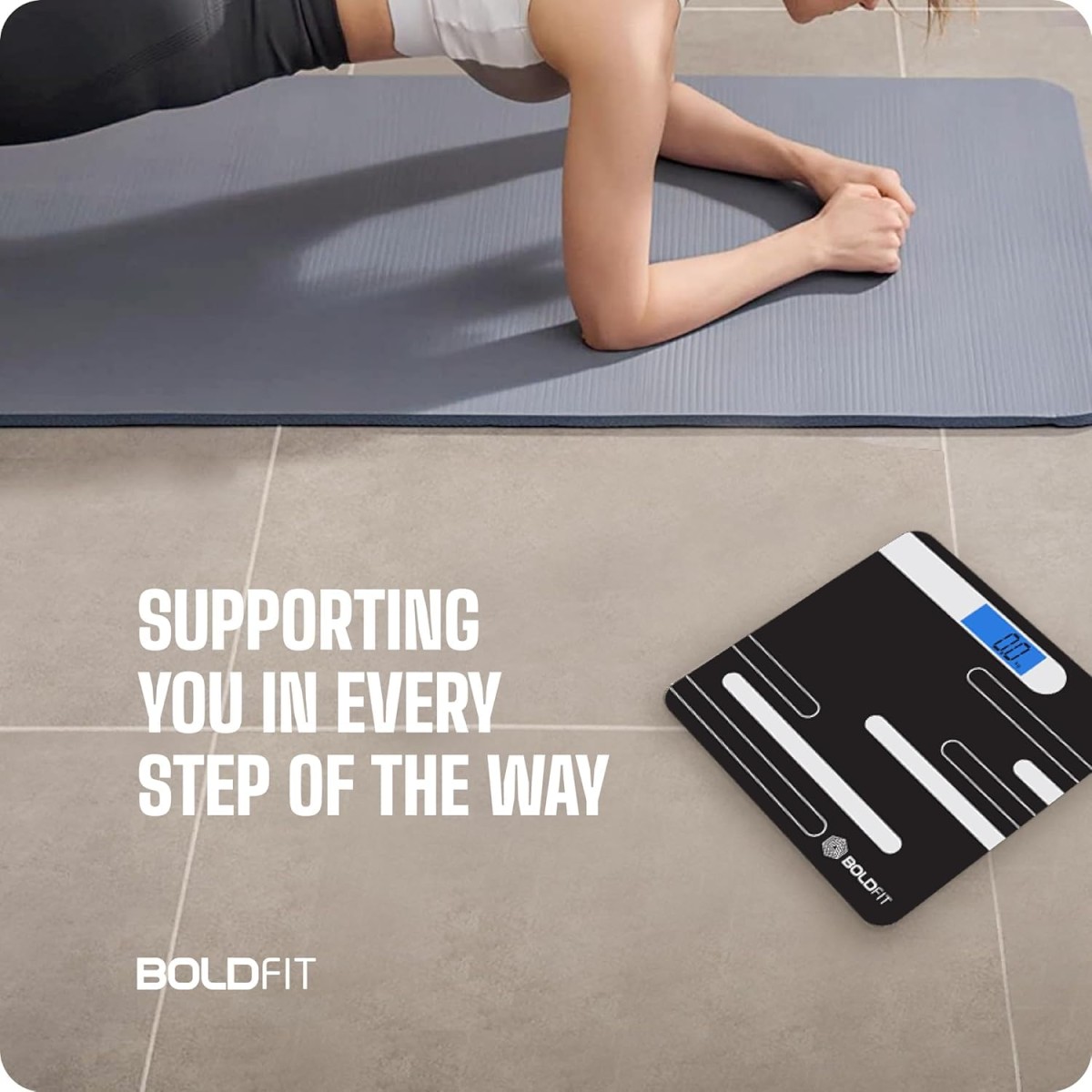 Boldfit Weight Machine for Body Weight Machine Digital Bathroom Scale for Human Body Weight Measurement Extra Thick Weighing Scale with LCD Display 36Months Warranty, Black,Max Weight 180Kgs