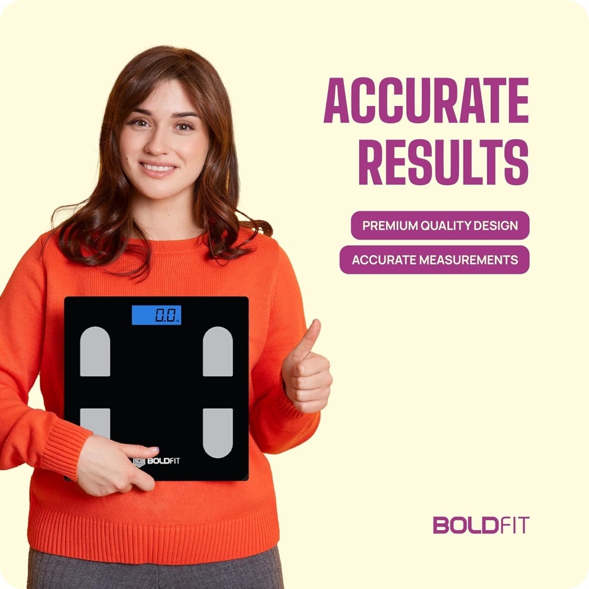 Boldfit Weight Machine for Body Weight Machine Digital Bathroom Scale for Human Body Weight Measurement Extra Thick Weighing Scale with LCD Display 36Months Warranty, Black,Max Weight 180Kgs