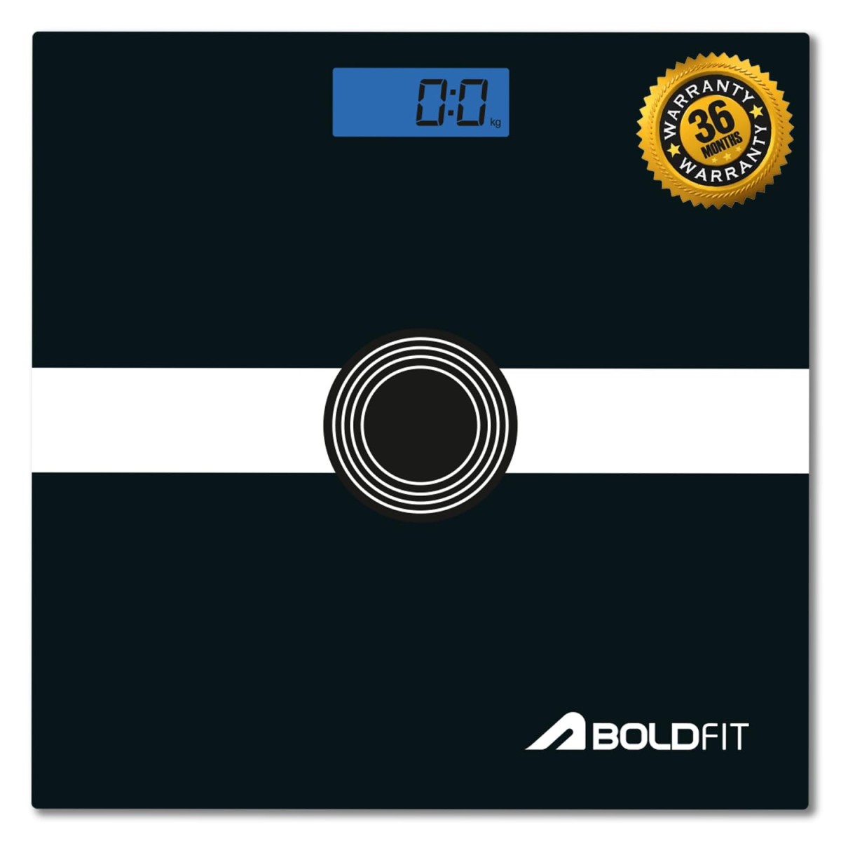 Boldfit Weight Machine for Body Weight Machine Digital Bathroom Scale for Human Body Weight Measurement Extra Thick Weighing Scale with LCD Display 36Months Warranty, Black,Max Weight 180Kgs