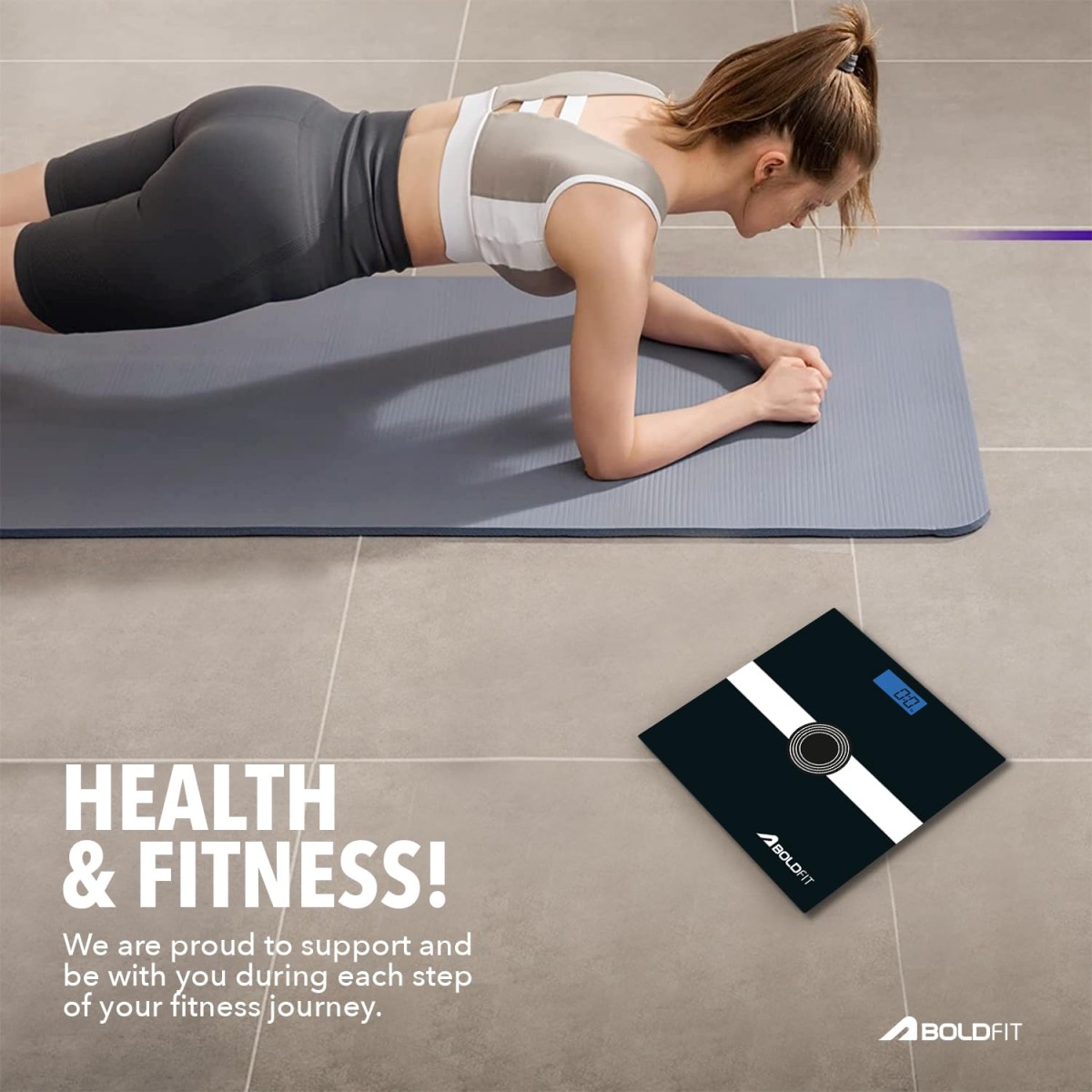 Boldfit Weight Machine for Body Weight Machine Digital Bathroom Scale for Human Body Weight Measurement Extra Thick Weighing Scale with LCD Display 36Months Warranty, Black,Max Weight 180Kgs