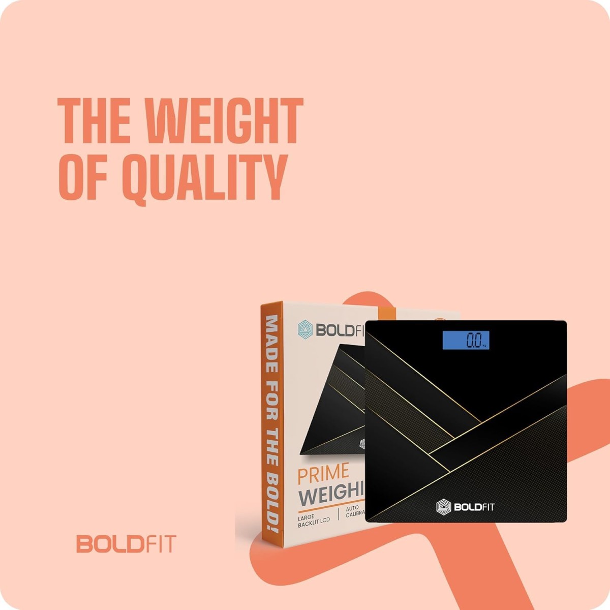 Boldfit Weight Machine for Body Weight Machine Digital Bathroom Scale for Human Body Weight Measurement Extra Thick Weighing Scale with LCD Display 36Months Warranty, Black,Max Weight 180Kgs
