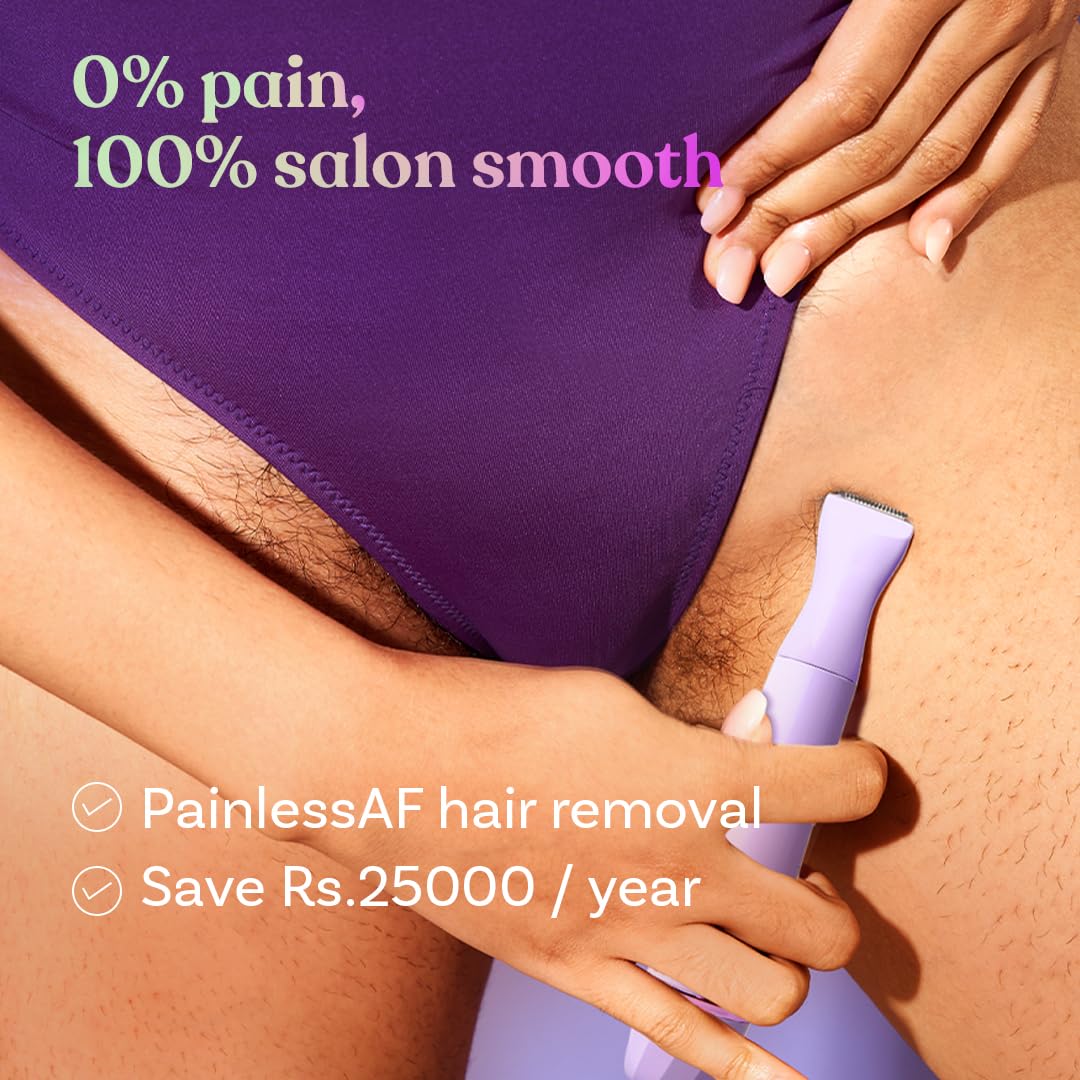 Bombae 6-in-1 Sensitive | Trimmer for Women | Bikini trimmer for women | Facial hair trimmer attachment | 90 mins runtime | C type charging | Waterproof, portable, quick, gentle & painless Bombae 6-in-1 Sensitive | Trimmer for Women | Bikini trimmer for women | Facial hair trimmer attachment | 90 mins runtime | C type charging | Waterproof, portable, quick, gentle & painless