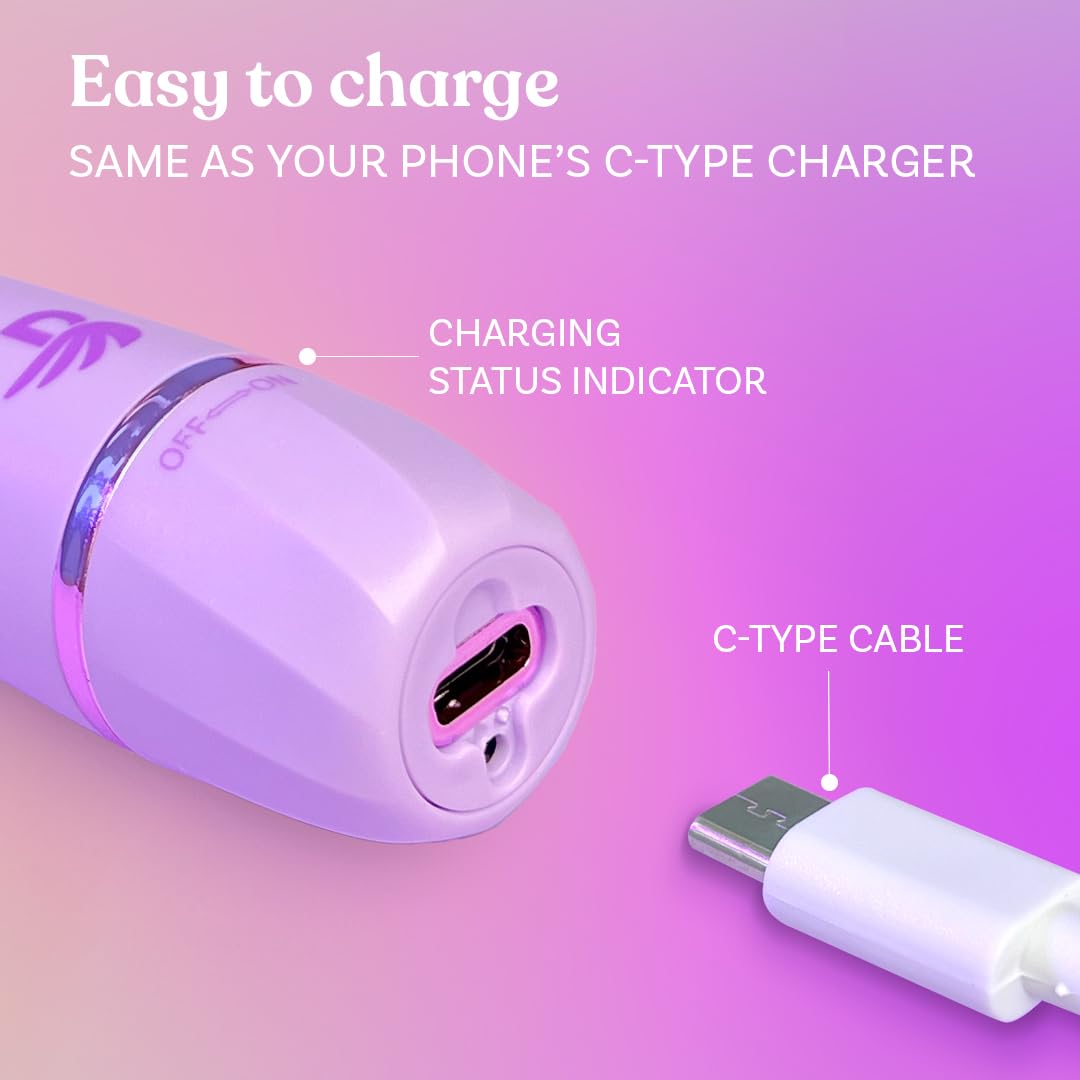 Bombae 6-in-1 Sensitive | Trimmer for Women | Bikini trimmer for women | Facial hair trimmer attachment | 90 mins runtime | C type charging | Waterproof, portable, quick, gentle & painless Bombae 6-in-1 Sensitive | Trimmer for Women | Bikini trimmer for women | Facial hair trimmer attachment | 90 mins runtime | C type charging | Waterproof, portable, quick, gentle & painless