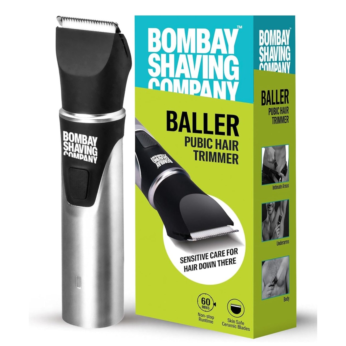 Bombay Shaving Company Balls Trimmer For Men | Pubic Hair Trimmer and Body Groomer for Men | Private Part Trimmer Men | Waterproof (IPX6)| BALLER (New Model)