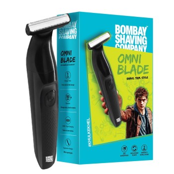 Bombay Shaving Company OmniBlade 3-in-1 Beard and Body Trimmer For Men | Trim, Style, Shave | Type C Flash Charging | Multi Length Settings Comb, Detachable Blades | Gifts For Men